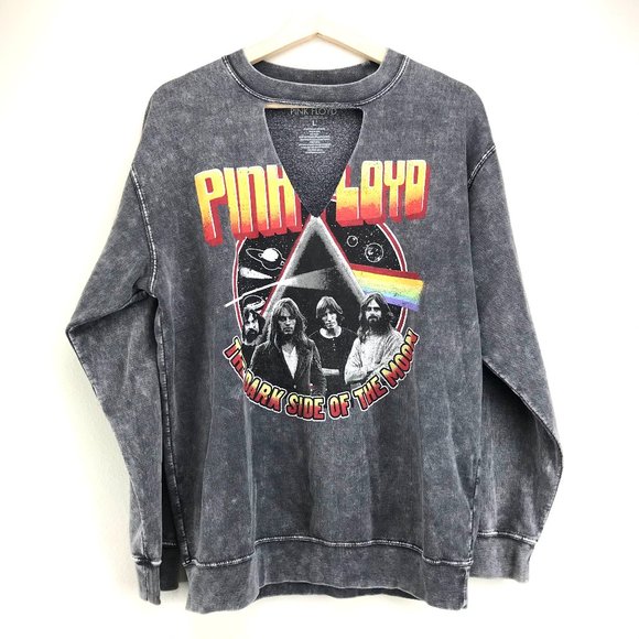 Pink Floyd Tops - Pink Floyd Band Tee Gray Key Hole Neck Sweatshirt